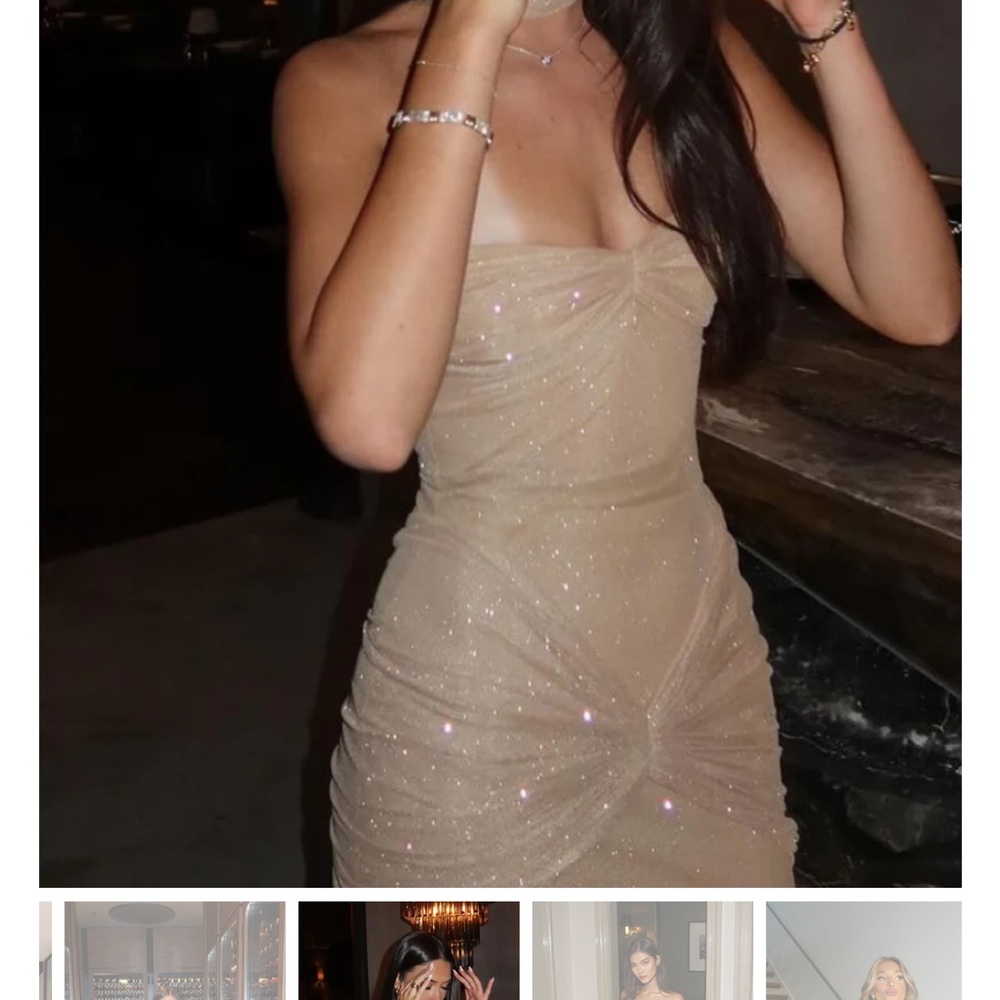 Twilight Maxi 2.0-Champagne Elegant Tan Strapless Dress